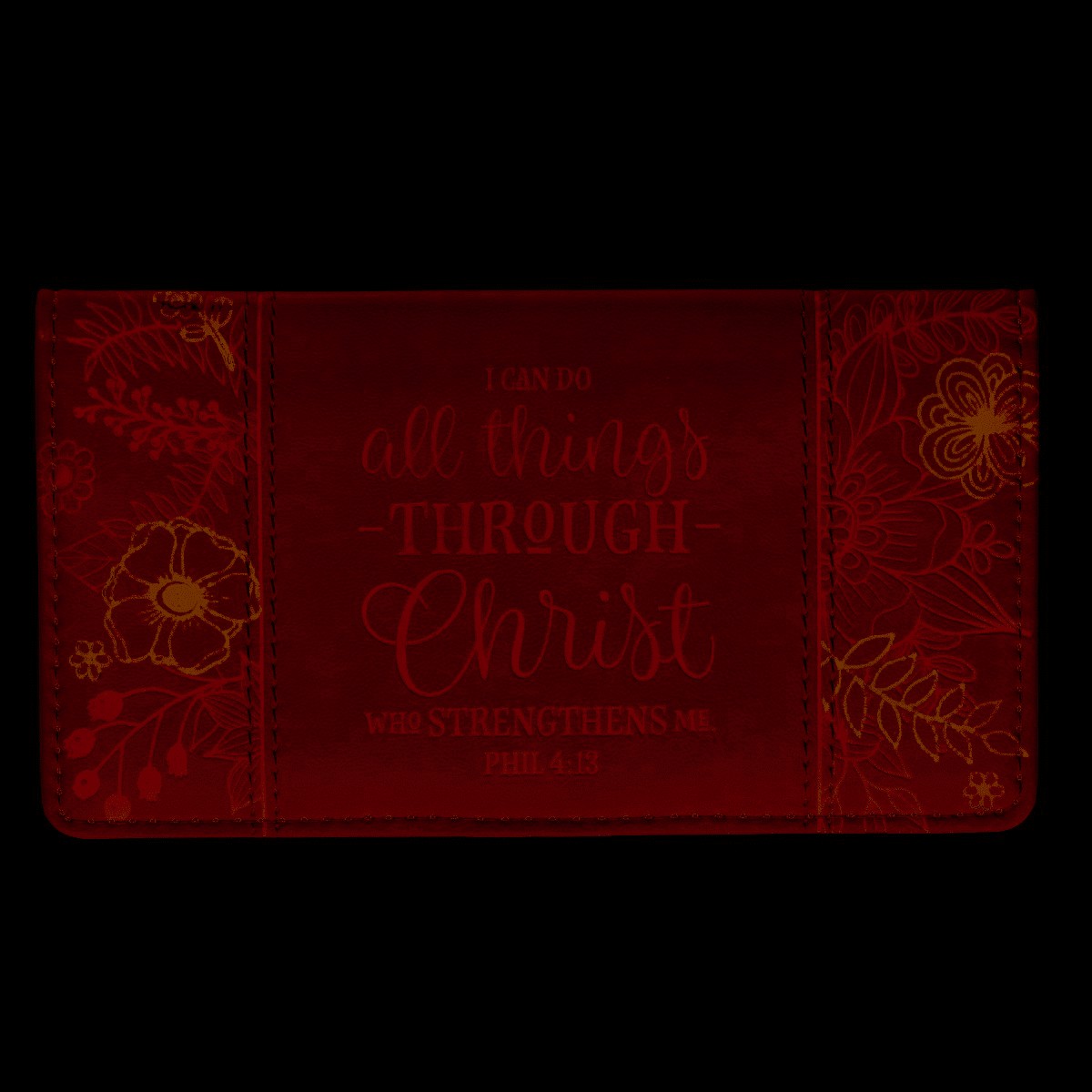 All Things Through Him Checkbook Cover (Pink)