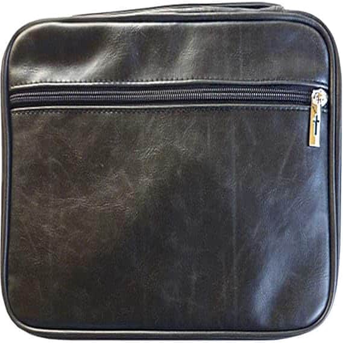 Bible Cover: Distressed Leather Look (Black, Large)