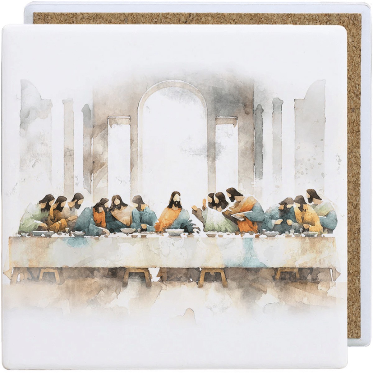 Ceramic Coaster Square: Last Supper Art