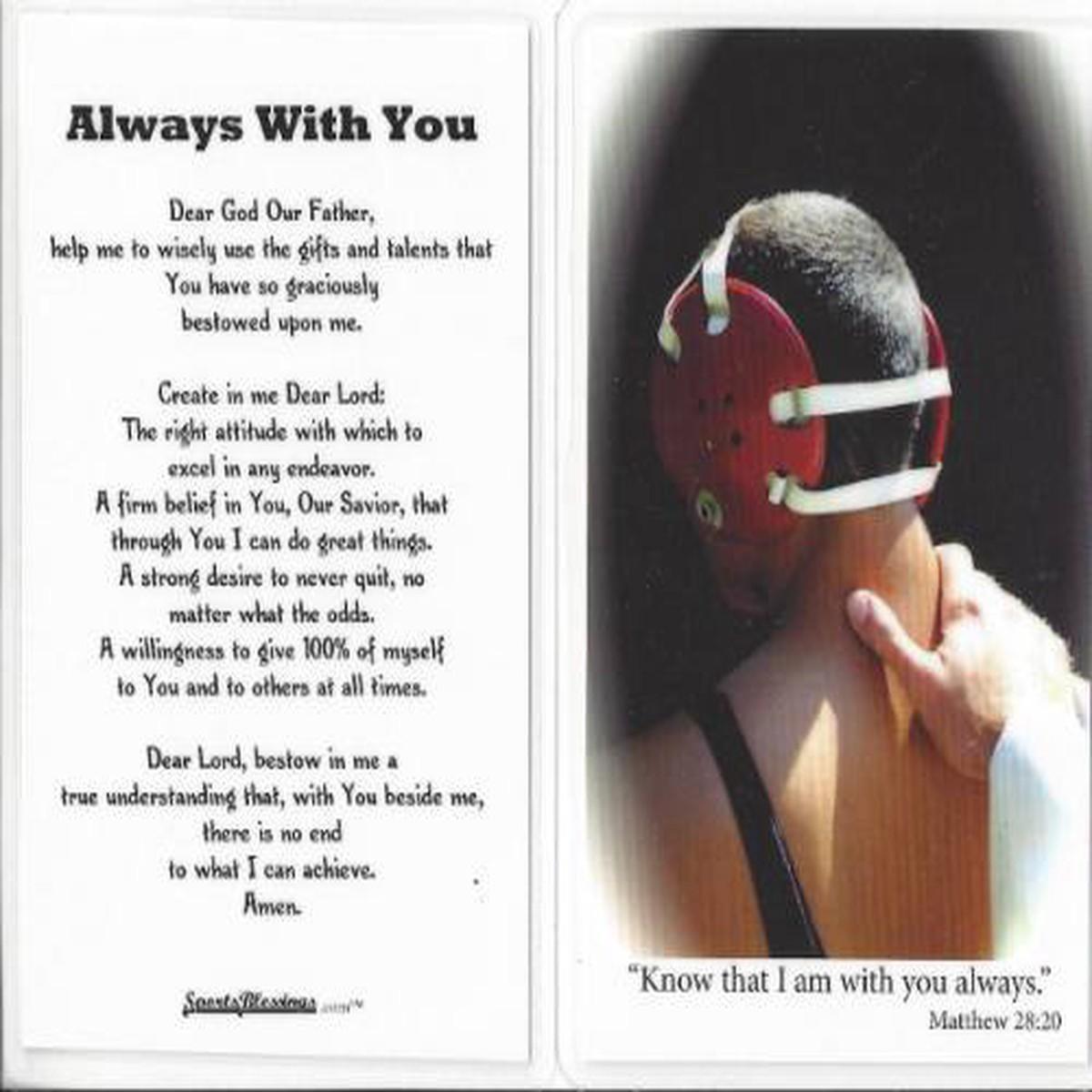 Wrestling Prayer Card