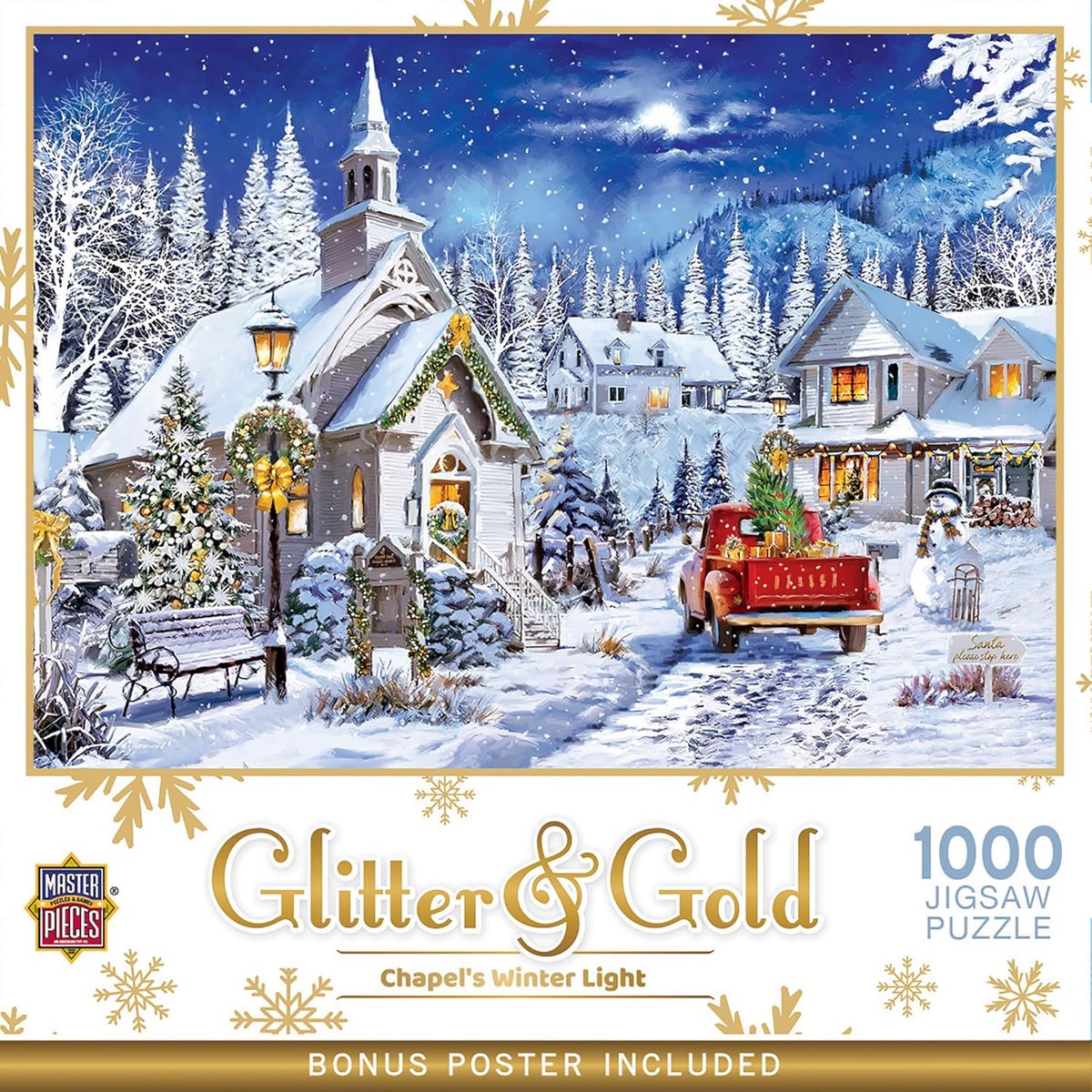 Puzzle: Chapel's Winter Light (Glitter & Gold, 1000 PC)