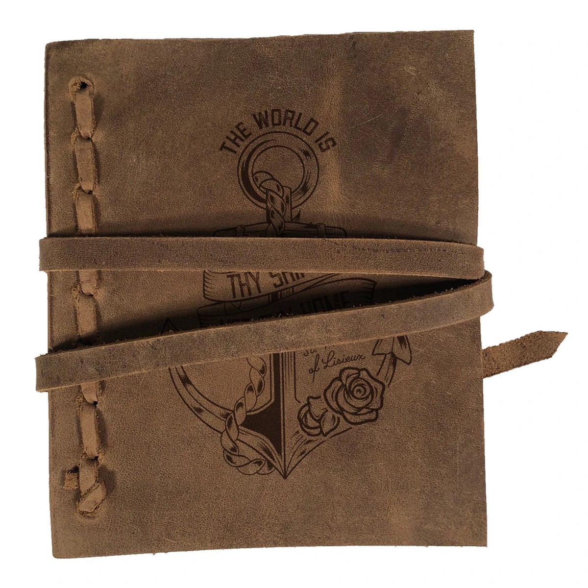 "The World Is Thy Ship" Rustic Leather Journal