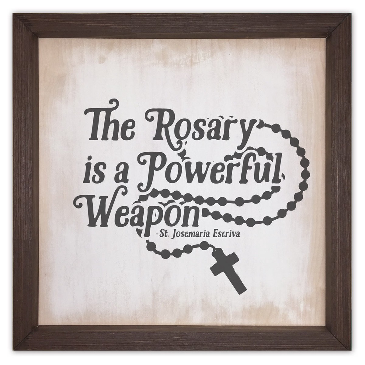 "The Rosary" Rustic Framed Quote