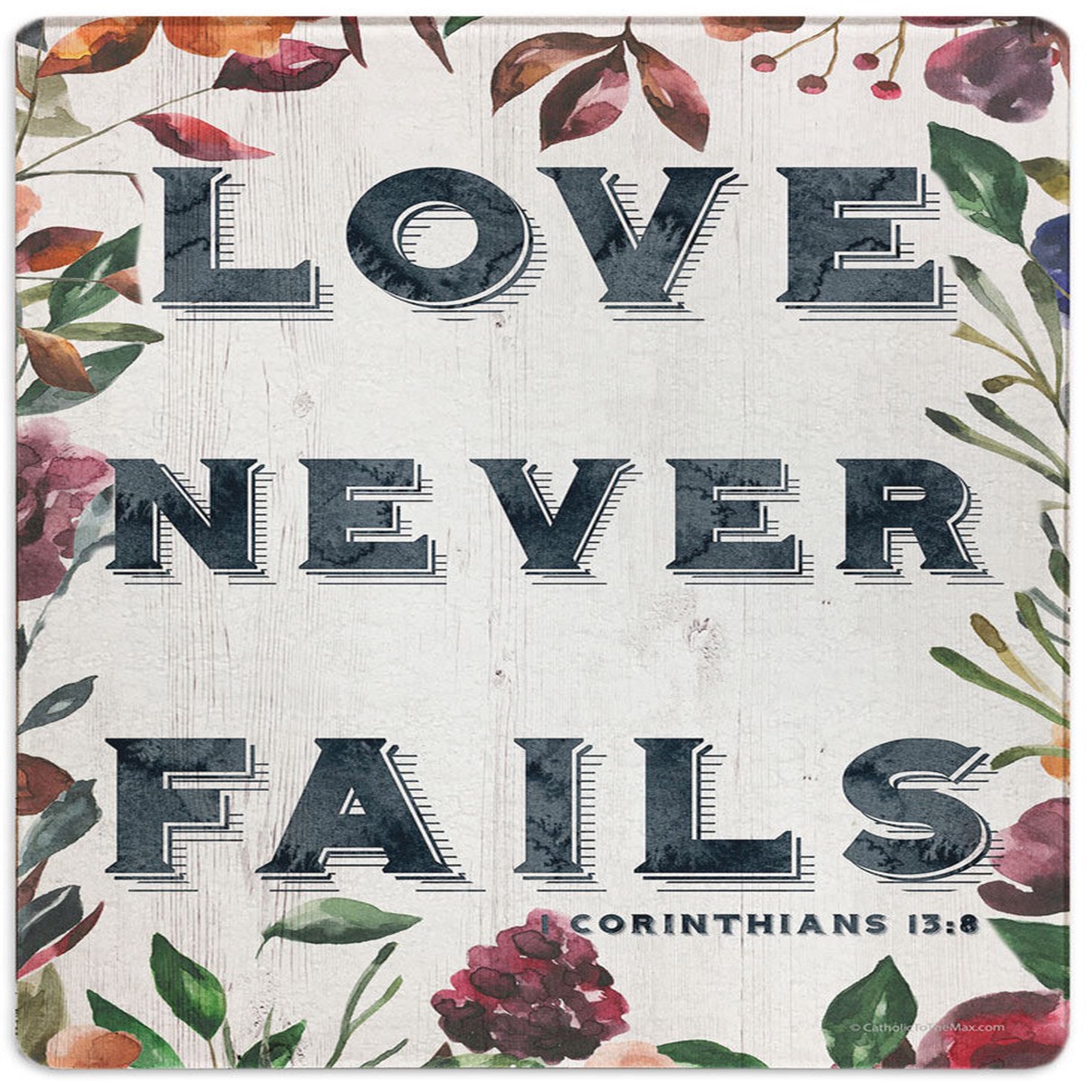 "Love Never Fails" Rectangular Glass Cutting Board