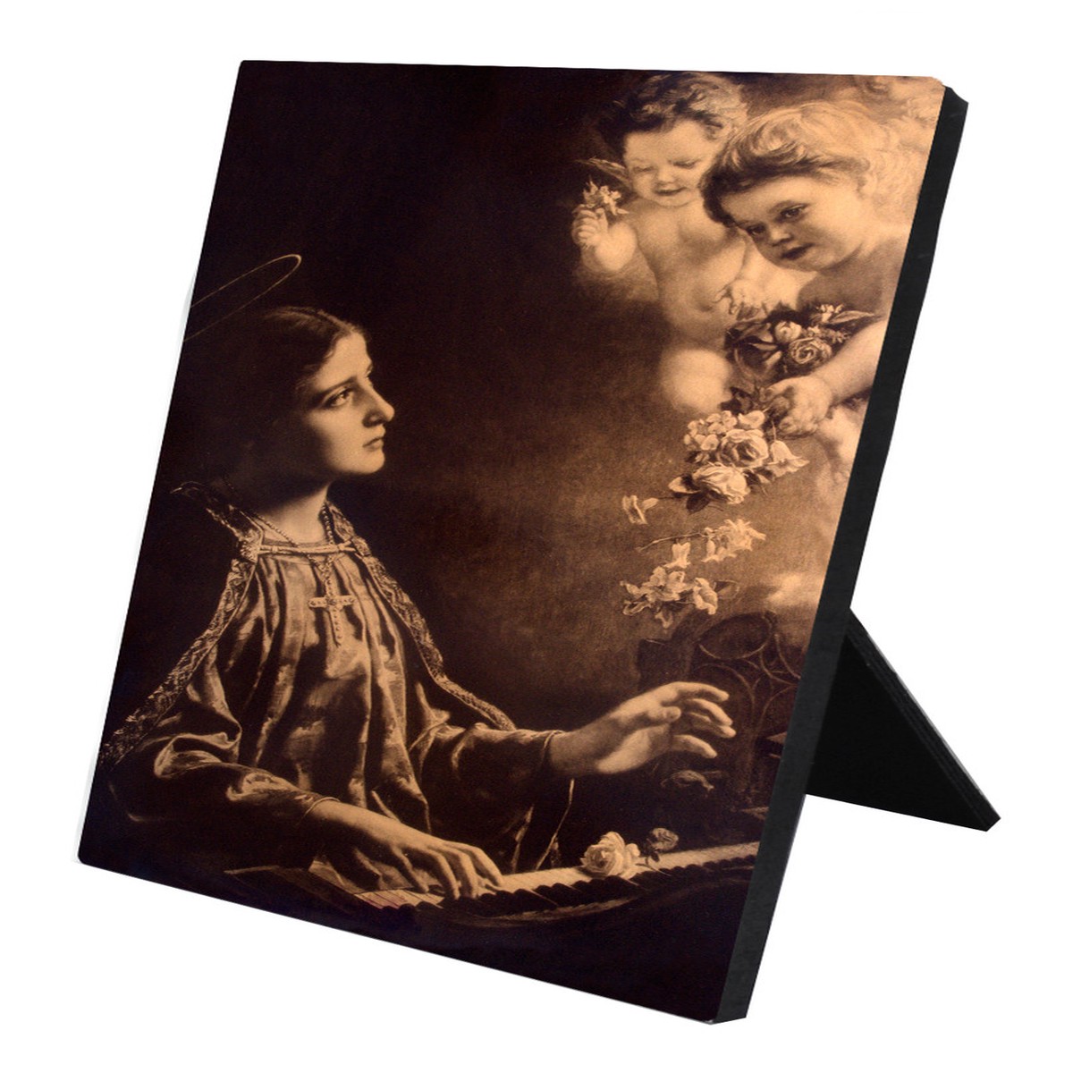 St. Cecilia (Sepia) Vertical Desk Plaque