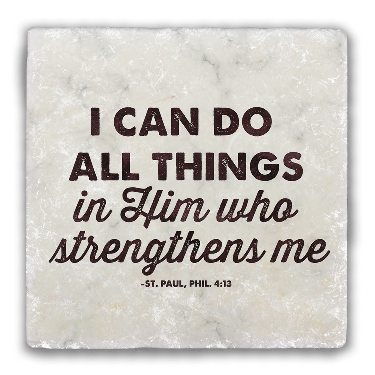 "I Can Do All Things" Tumbled Stone Coaster