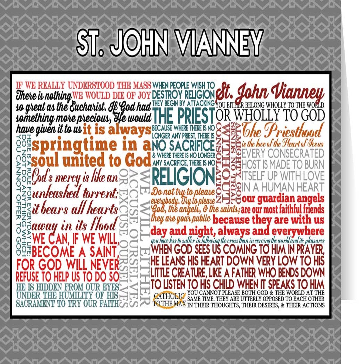 Saint John Vianney Quote Card