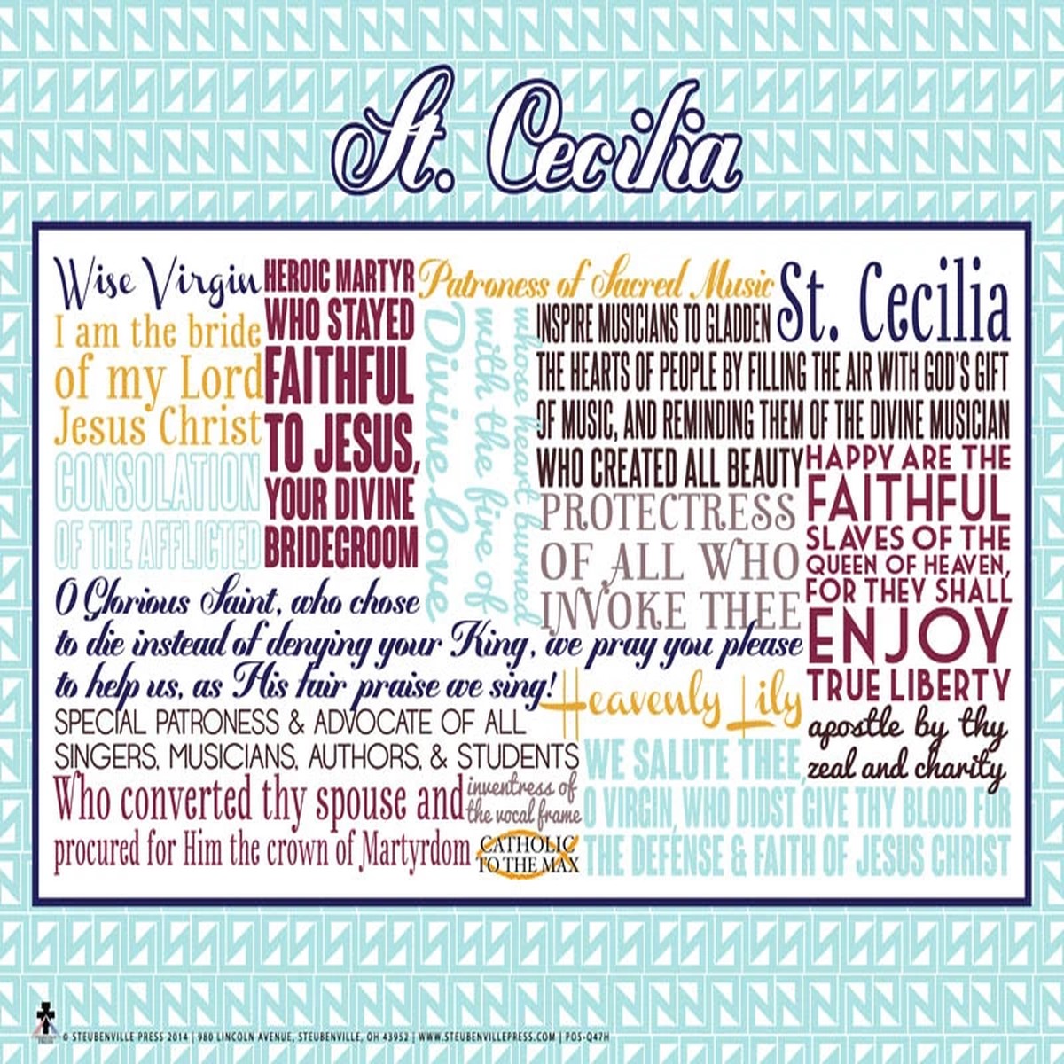 Saint Cecilia Quote Poster