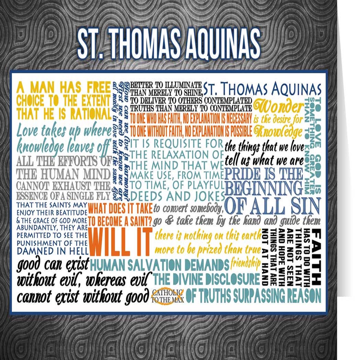 Saint Thomas Aquinas Quote Card