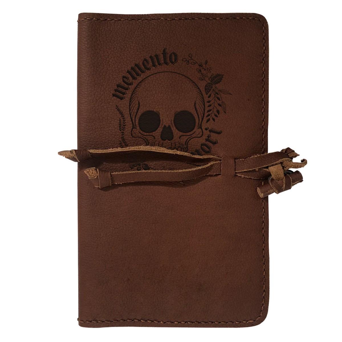 "Memento Mori" Rustic Leather Journal Cover