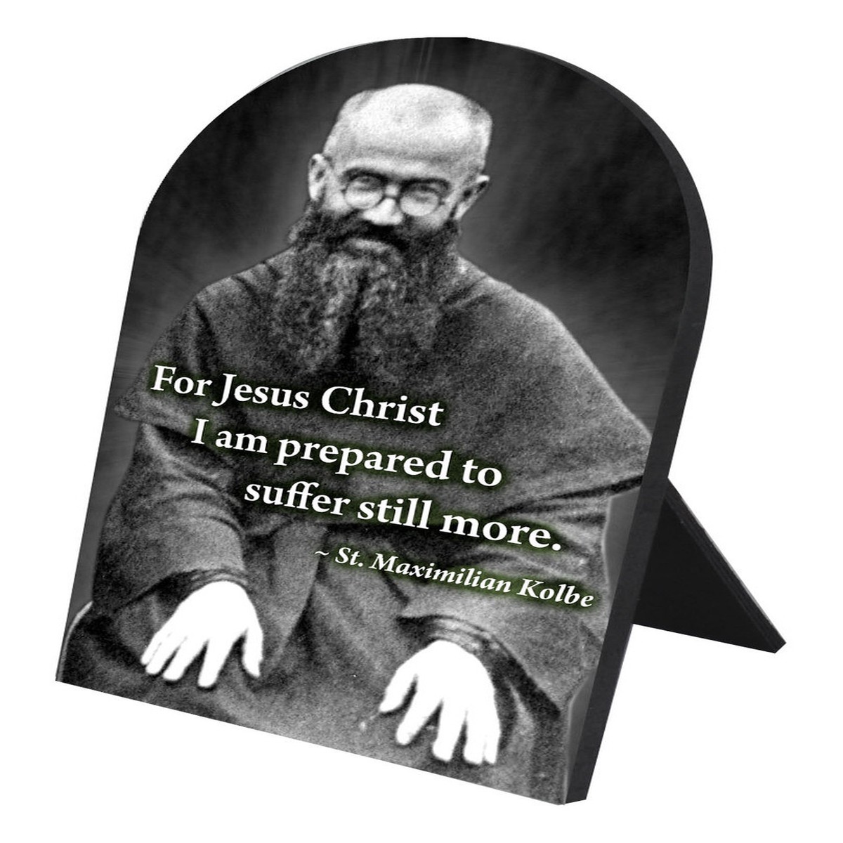 St. Maximilian Kolbe Arched Desk Plaque