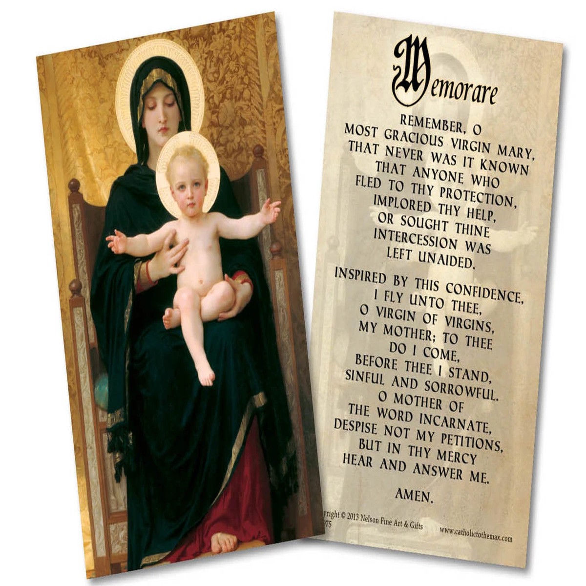 Memorare Holy Card