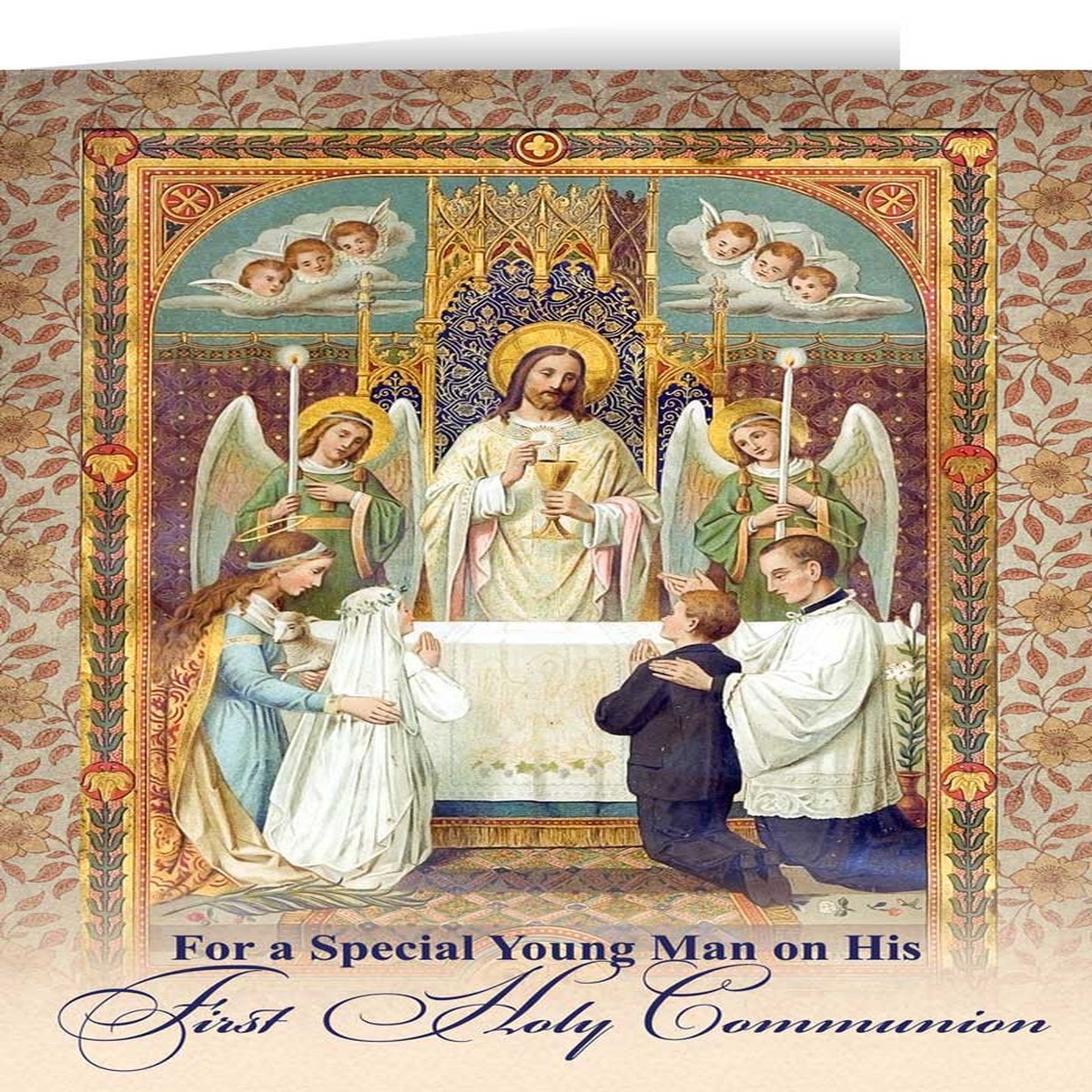Young Man's First Communion Greeting Card