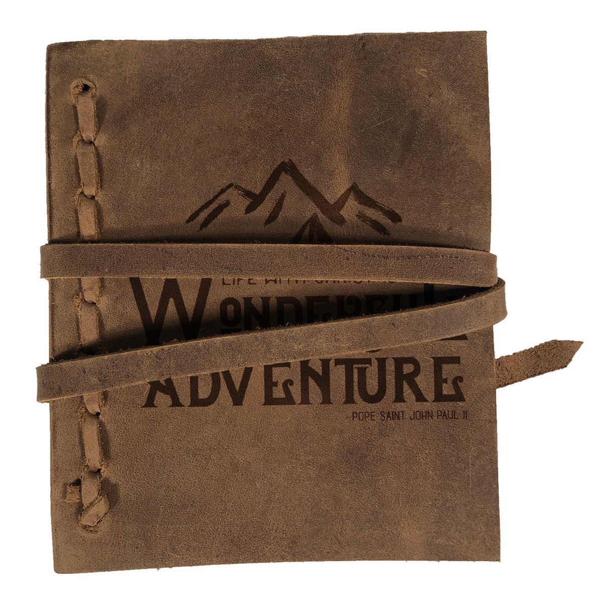 "Wonderful Adventure" Rustic Leather Journal