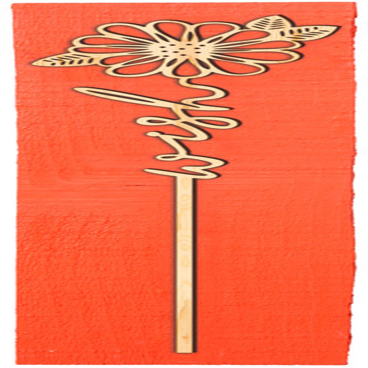 "Wish" Flower Word Plaque