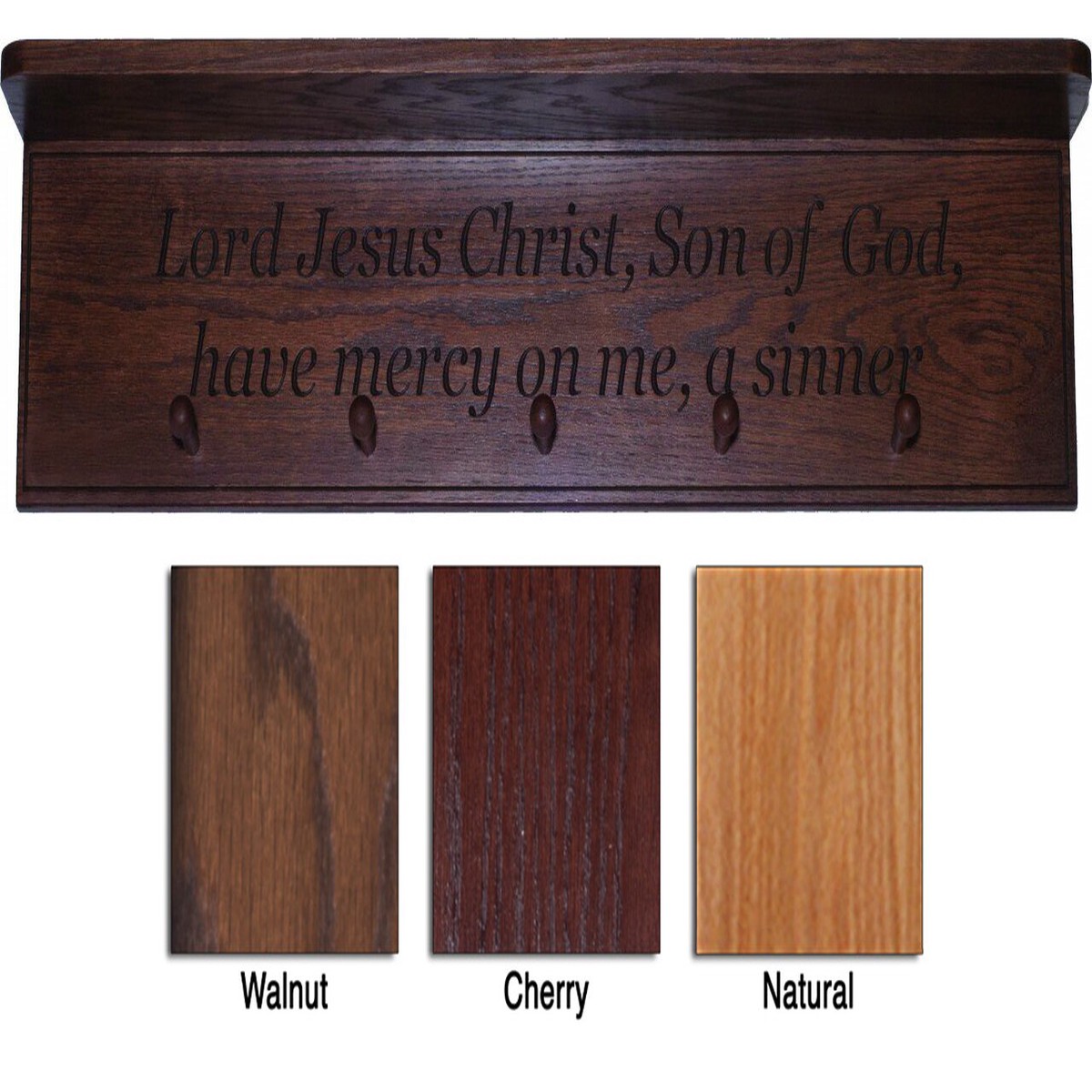 Sinner's Prayer Engraved Wood Shelf