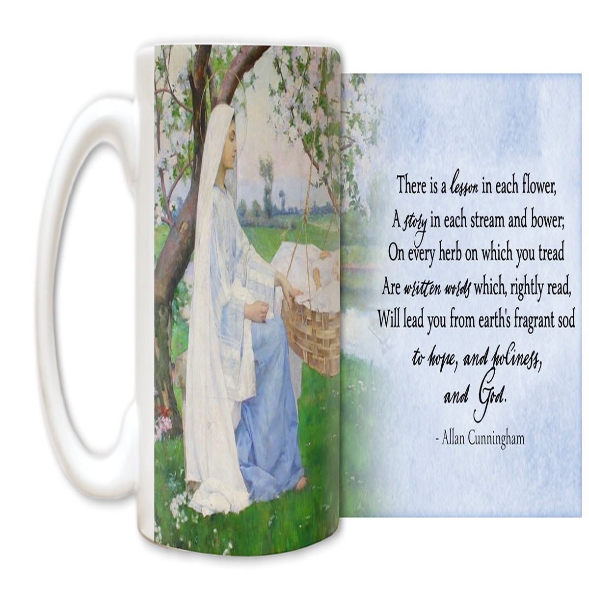 "A Lesson in Each Flower" Allan Cunningham Quote Mug