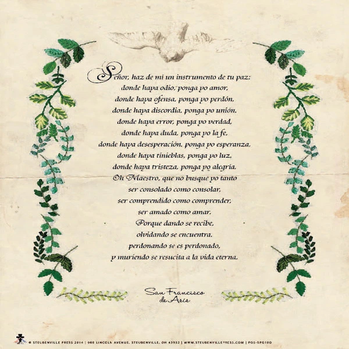 Spanish St. Francis Prayer Poster