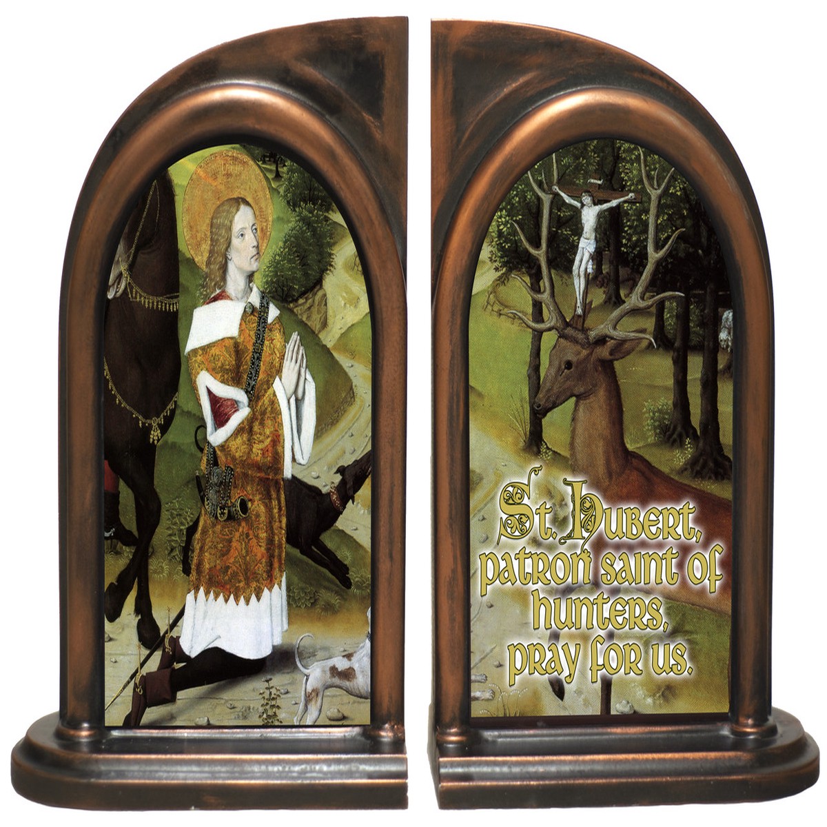 St. Hubert Hunter's Prayer Bookends