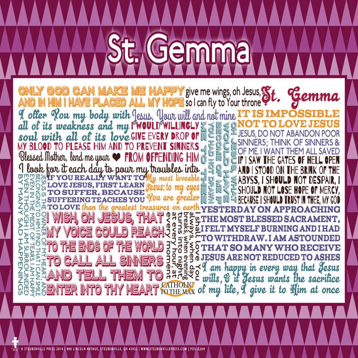 Saint Gemma Quote Poster