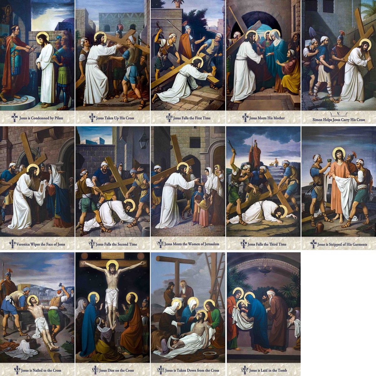 Emmerich Indoor Outdoor Stations of the Cross Aluminum Prints (Set of 14)