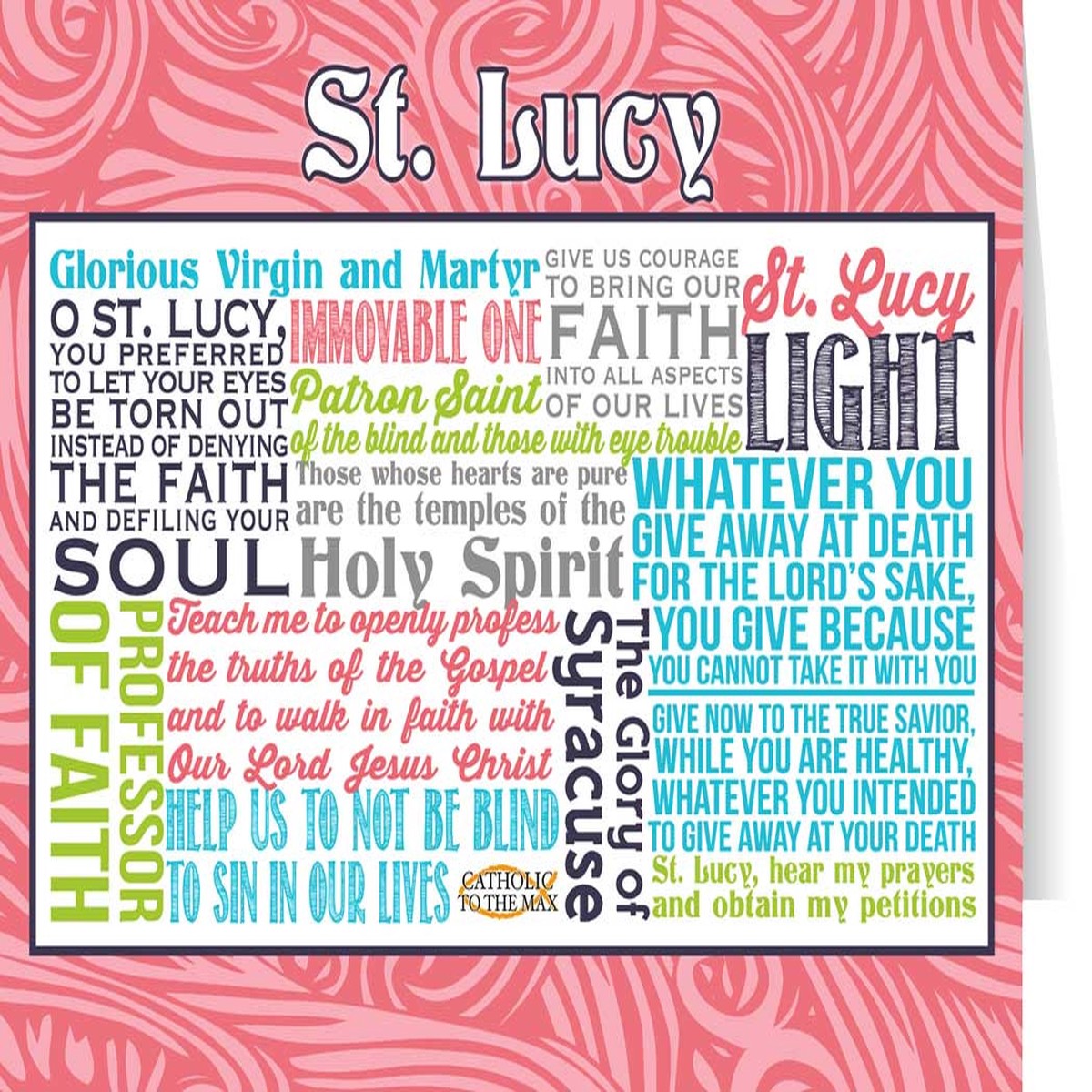 Saint Lucy Quote Card