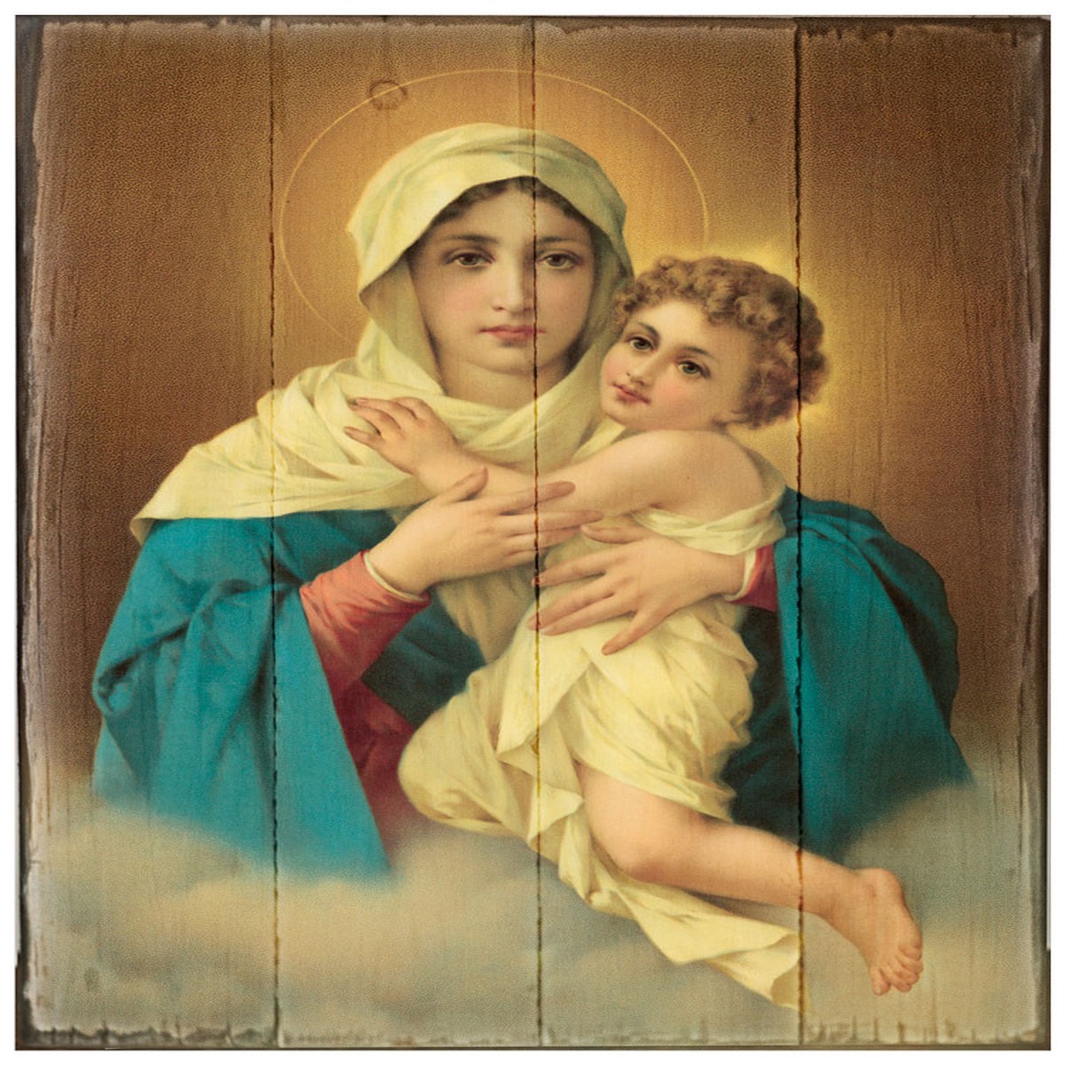 Schoenstatt Madonna Rustic Wood Plaque