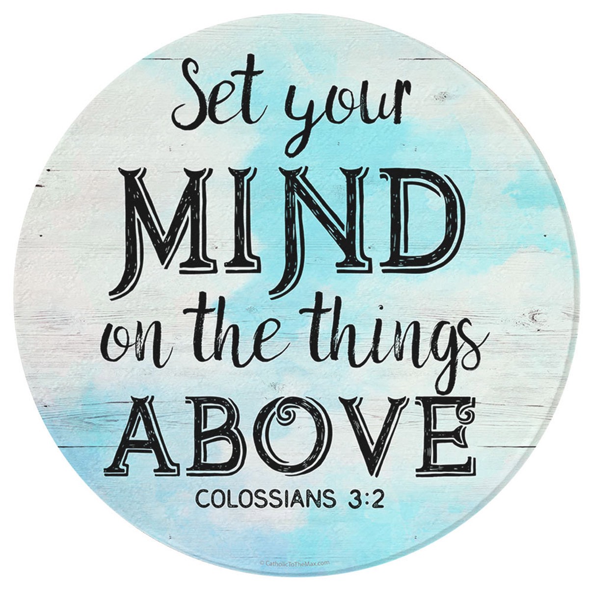 "Set Your Mind" Round Glass Cutting Board