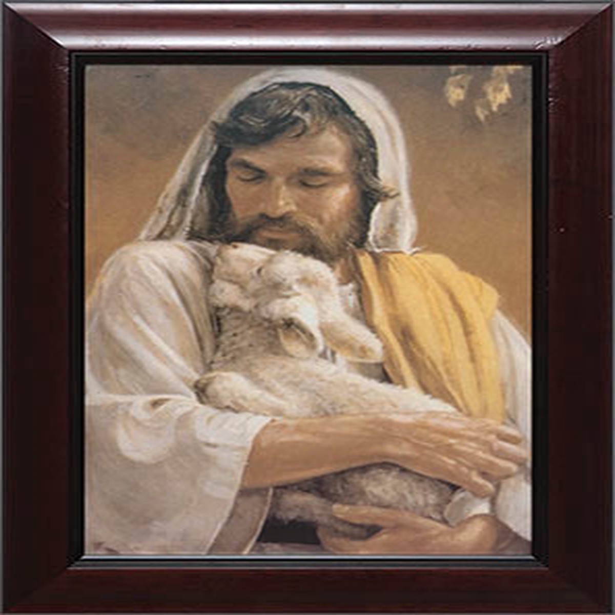 The Good Shepherd - Cherry Framed Art