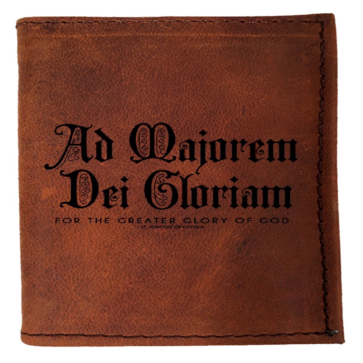 AMDG Tri-Fold Leather Wallet