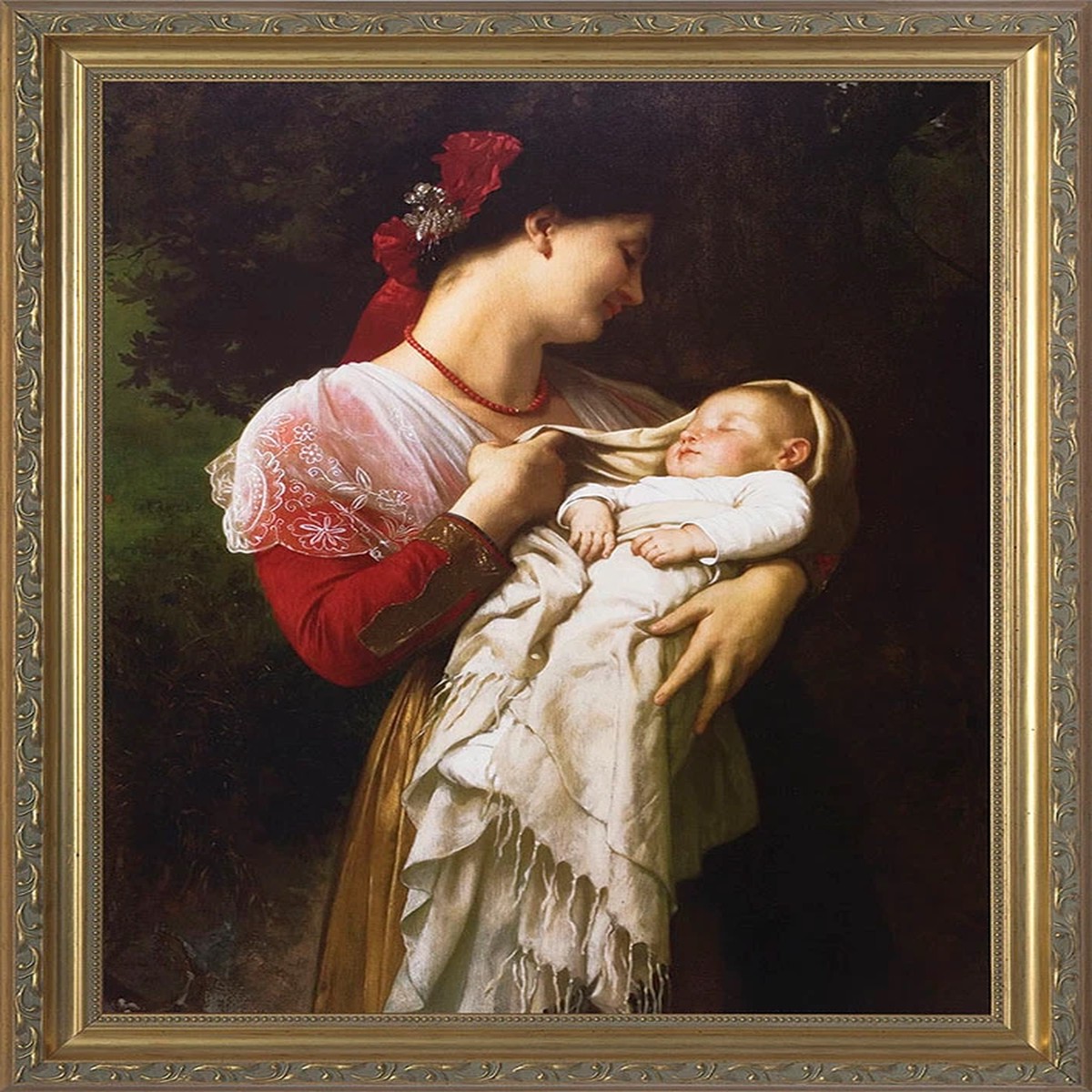 Maternal Admiration - Ornate Gold Framed Art