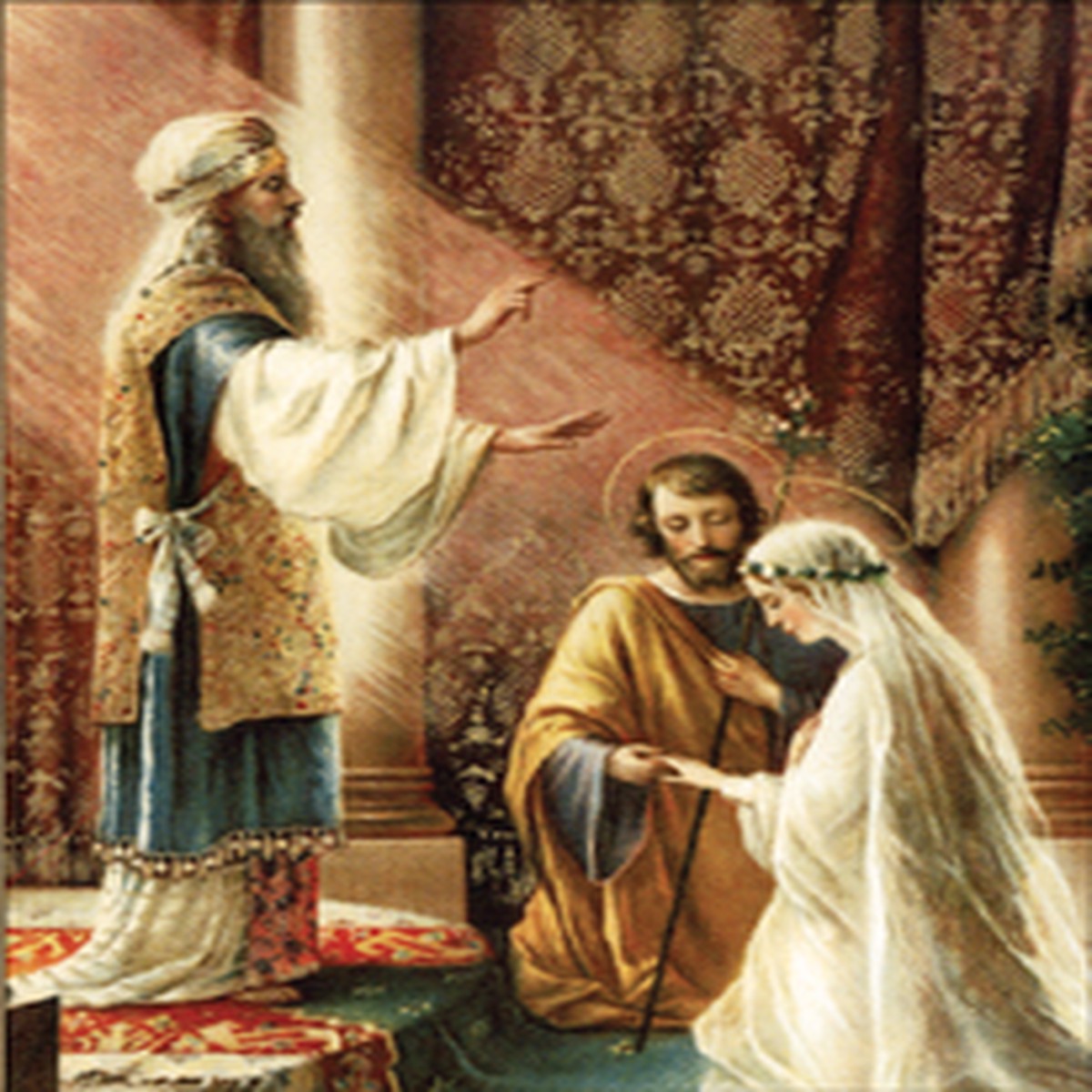 Wedding of Joseph & Mary Print in Assorted Frames