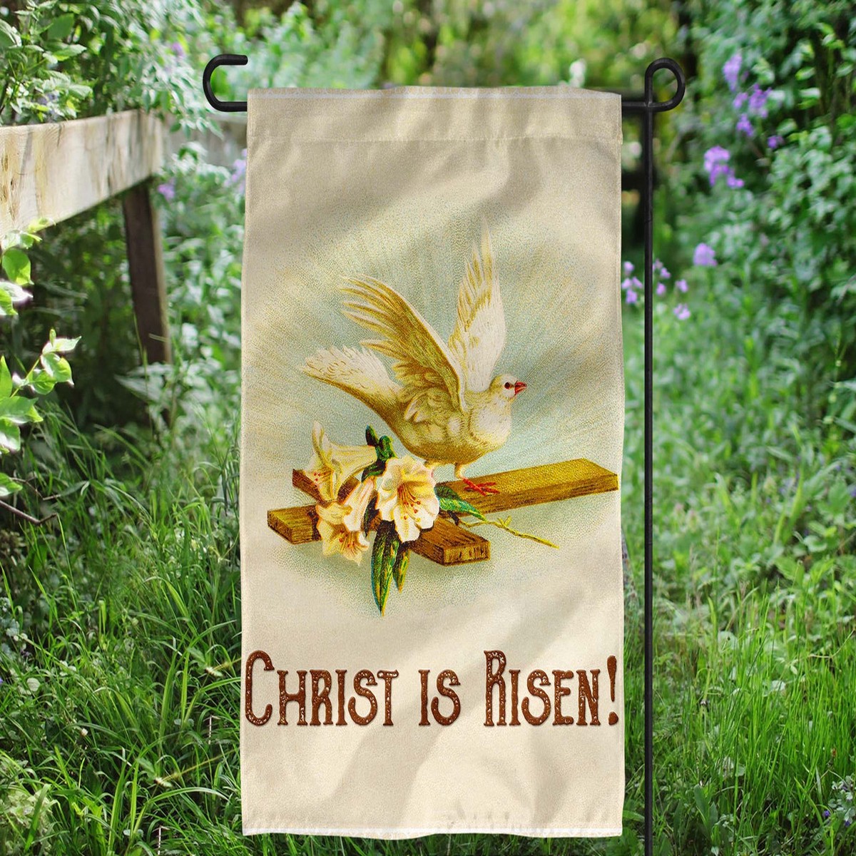 Christ is Risen Outdoor Garden Flag