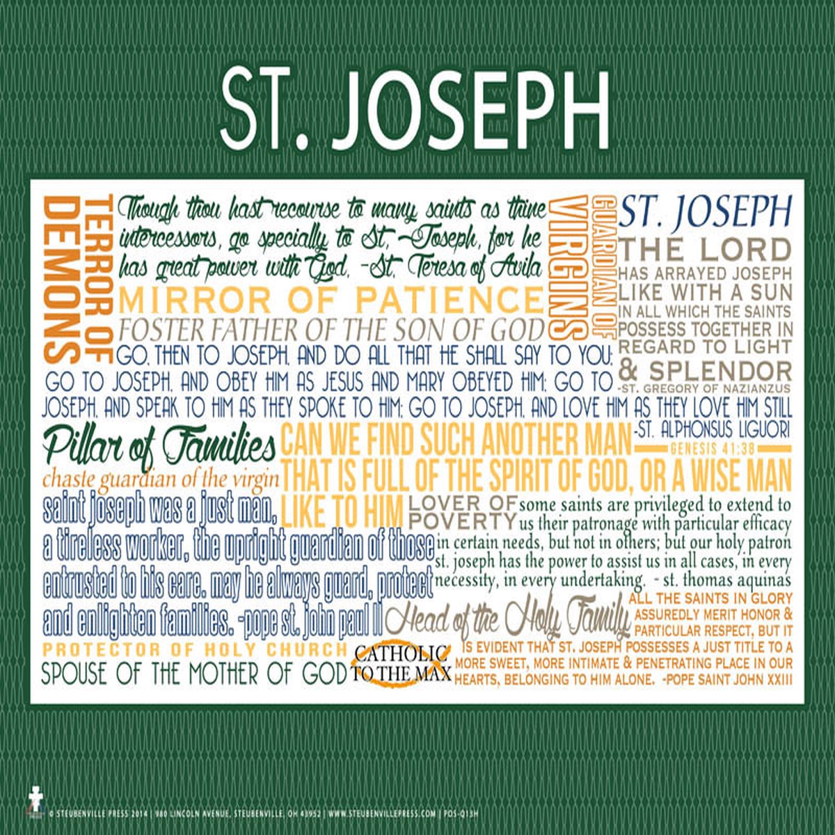 Saint Joseph Quote Poster