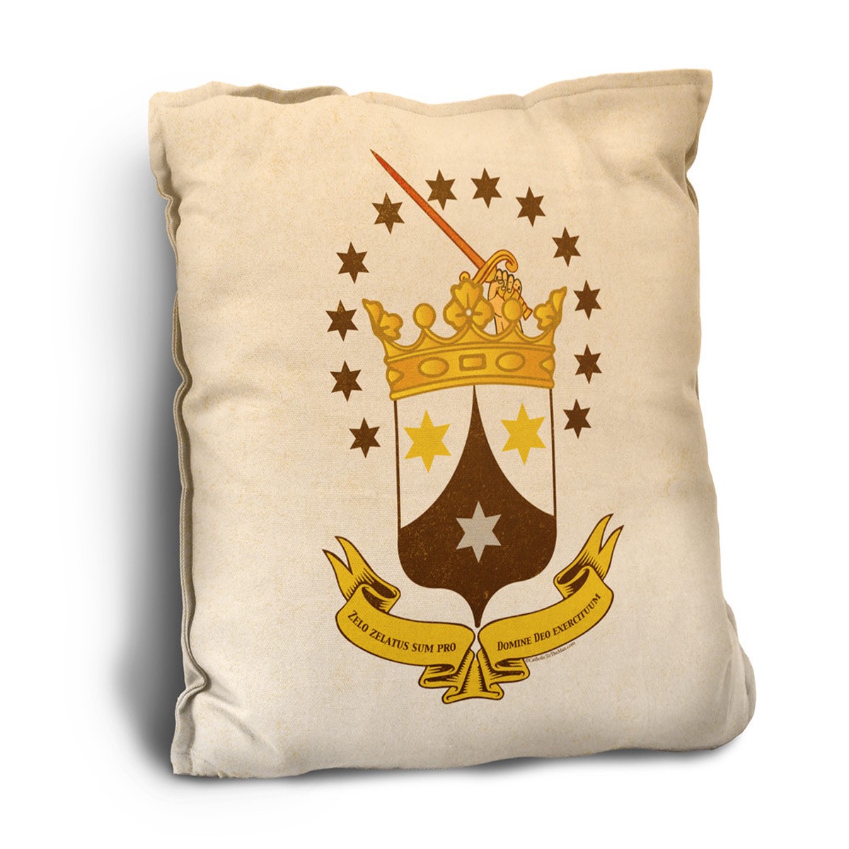 Ancient Carmelite Crest Rustic Pillow