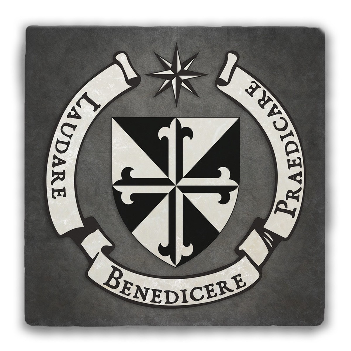 Dominican Crest Tumbled Stone Coaster