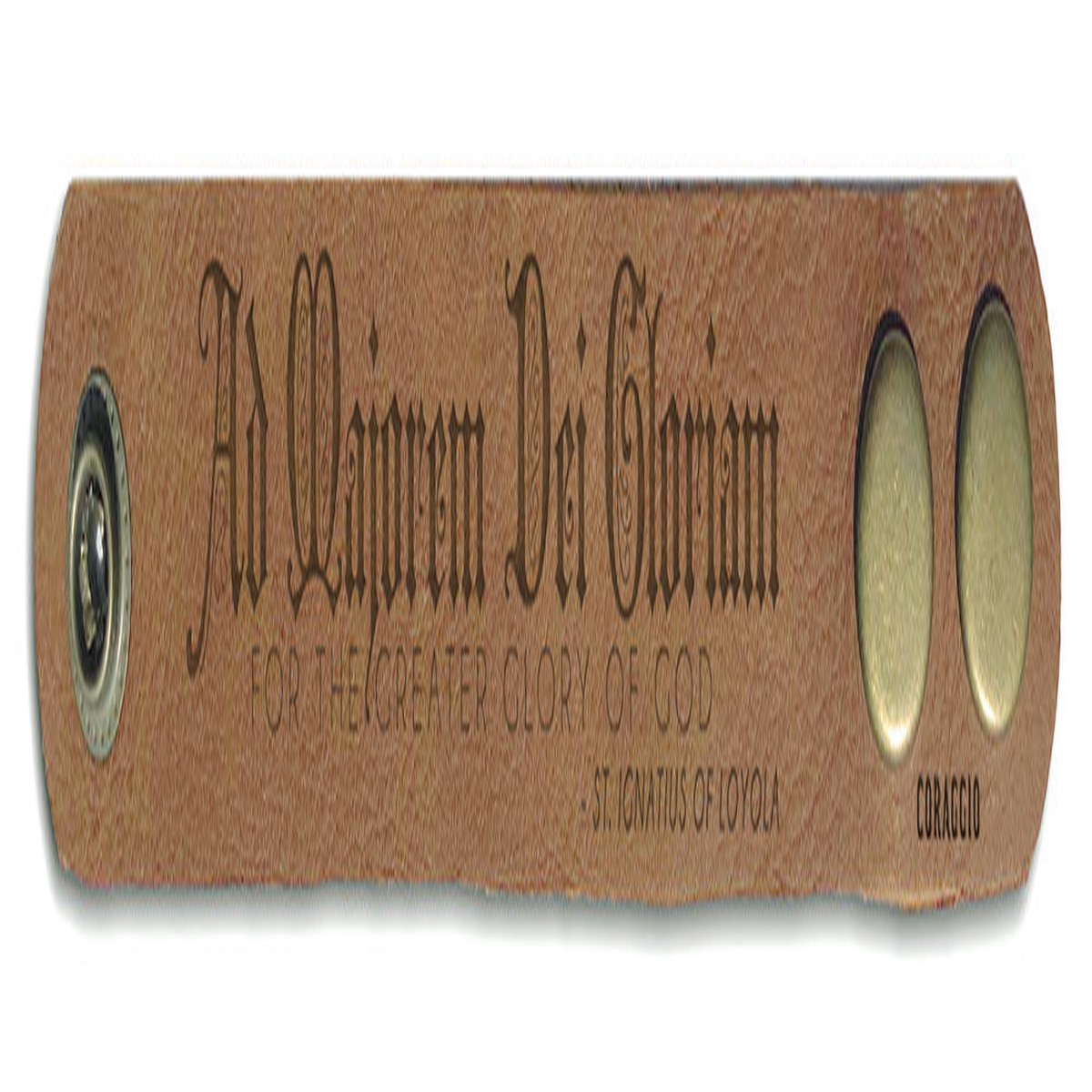 "AMDG" Rustic Leather Bracelet