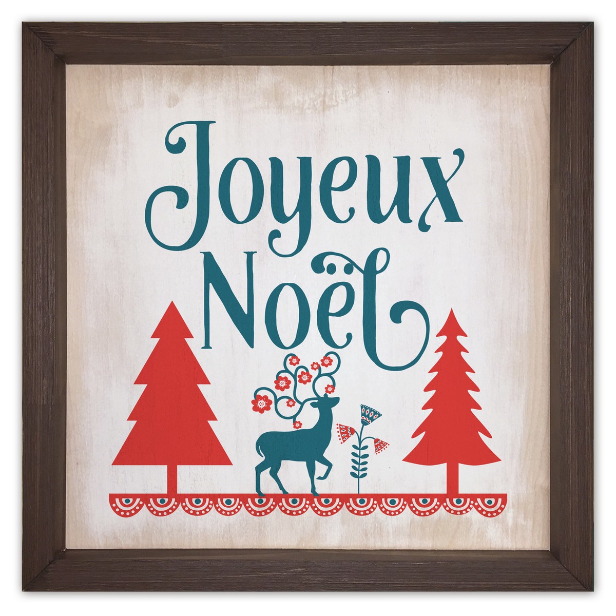 Joyeux Nol Rustic Framed Quote
