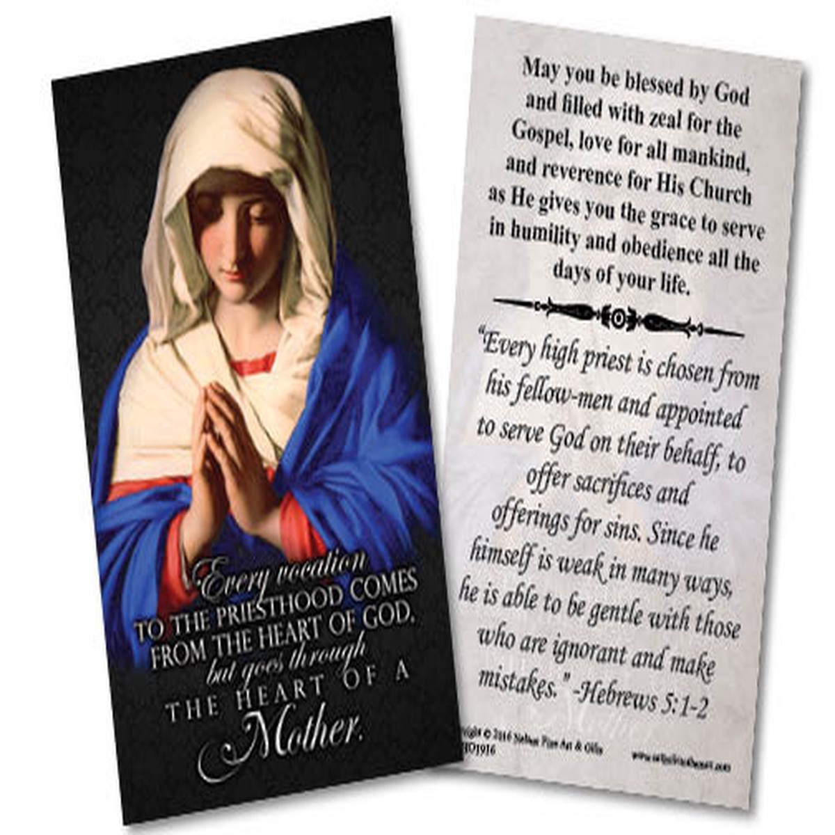 Marian Ordination Holy Card