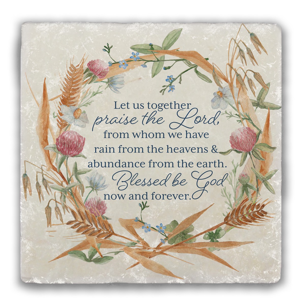 "Praise the Lord" Tumbled Stone Coaster
