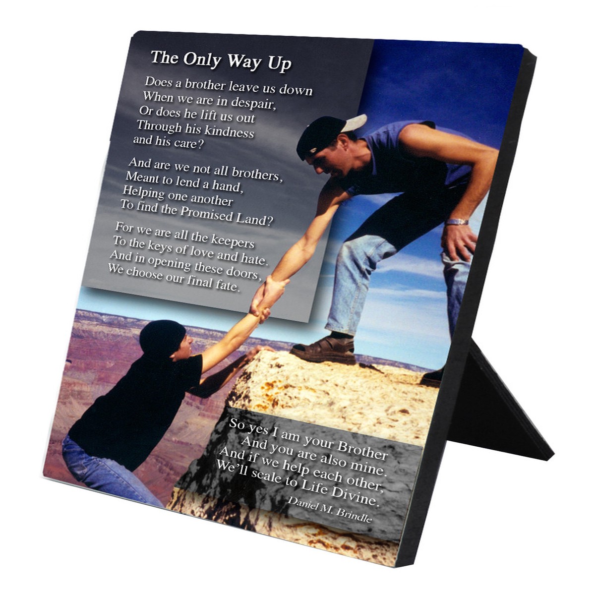 The Only Way Up Vertical Desk Plaque