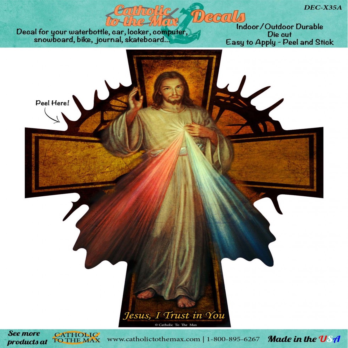 Divine Mercy Cross Decal