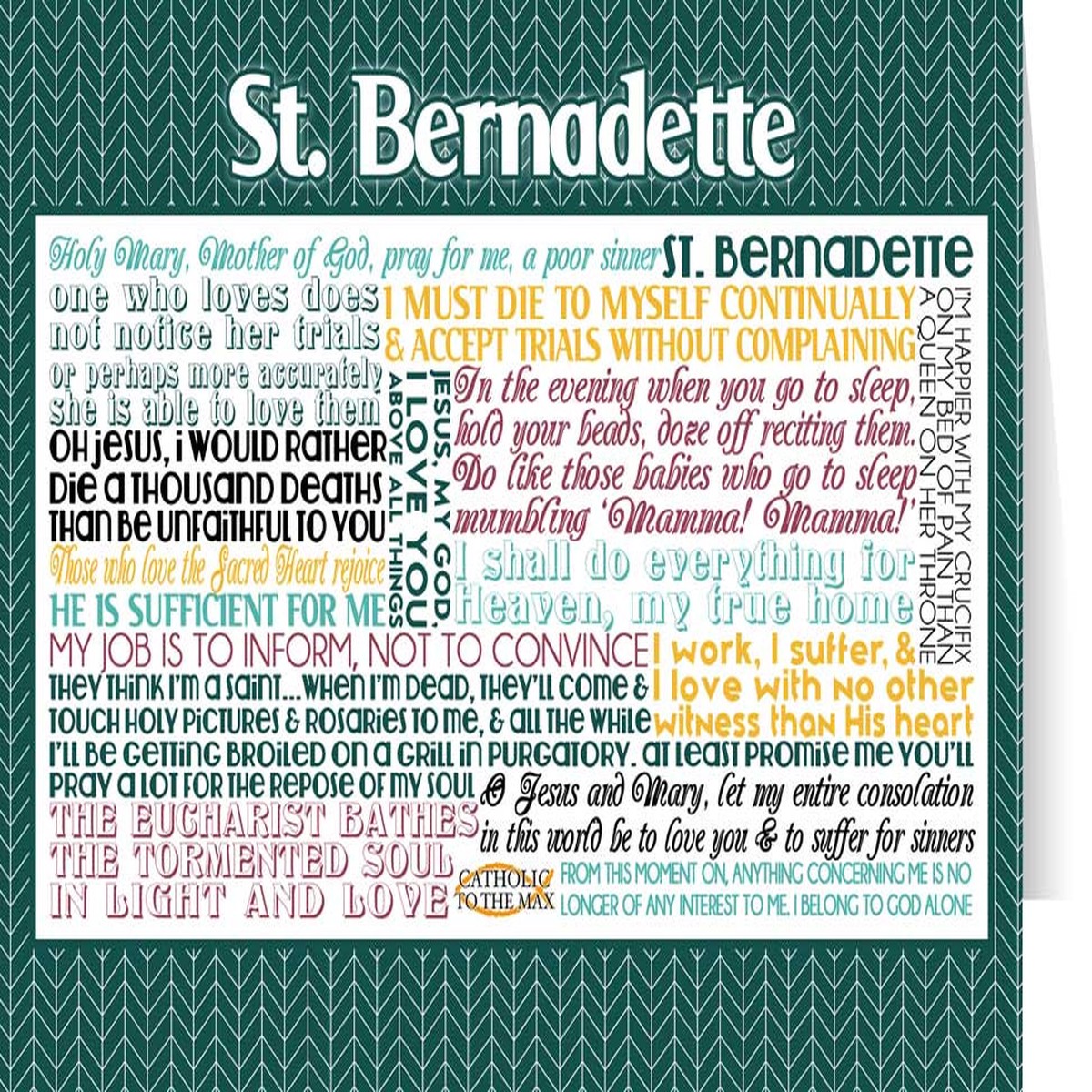 Saint Bernadette Quote Card