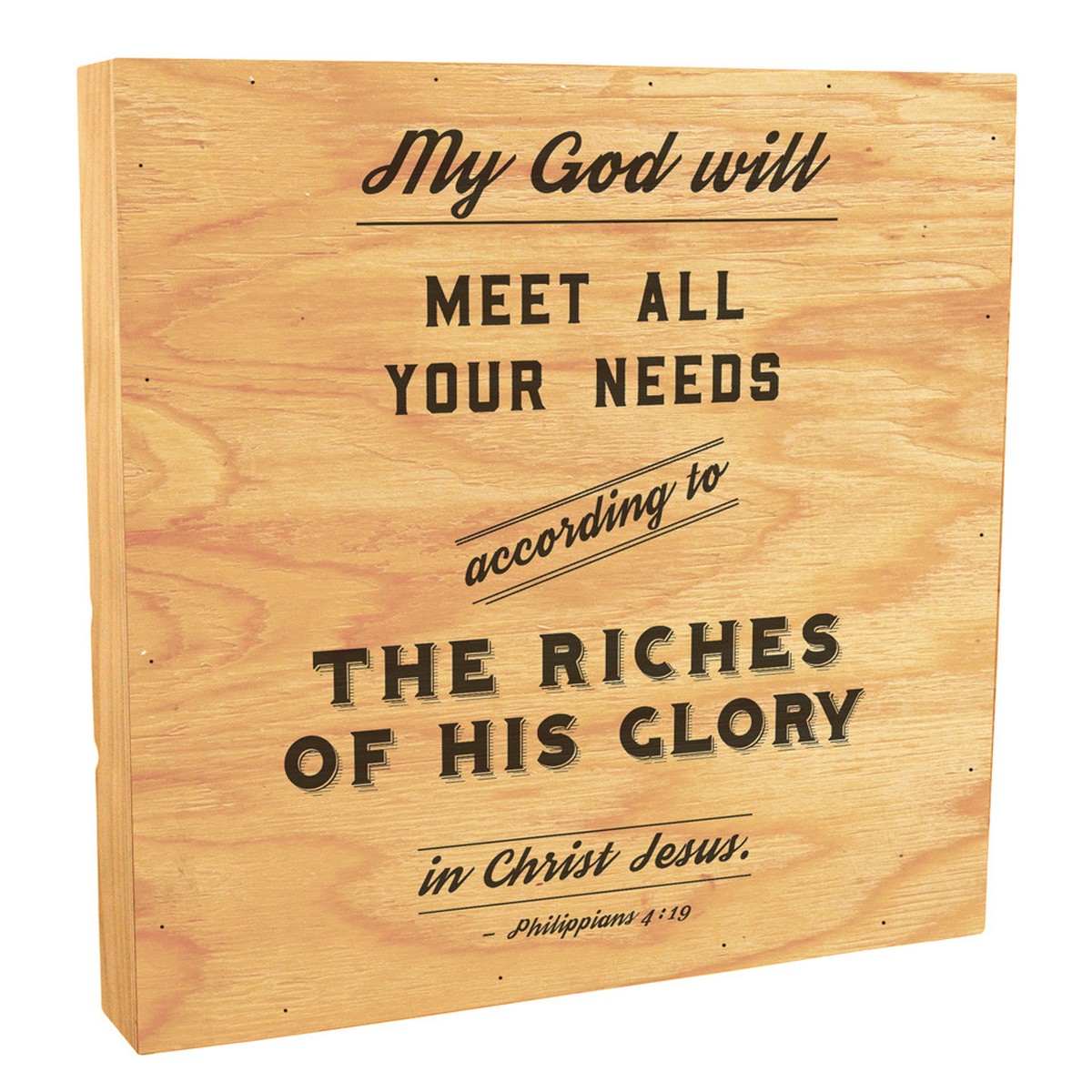 "My God Will Meet All Your Needs" Rustic Box Art