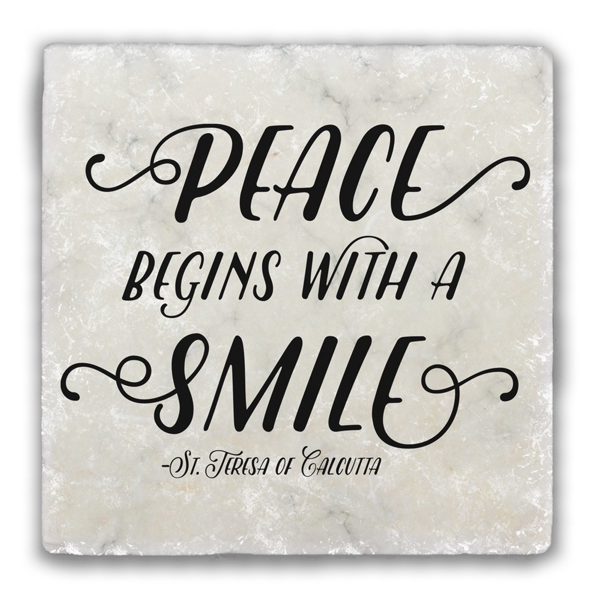 "Peace Begins" Tumbled Stone Coaster