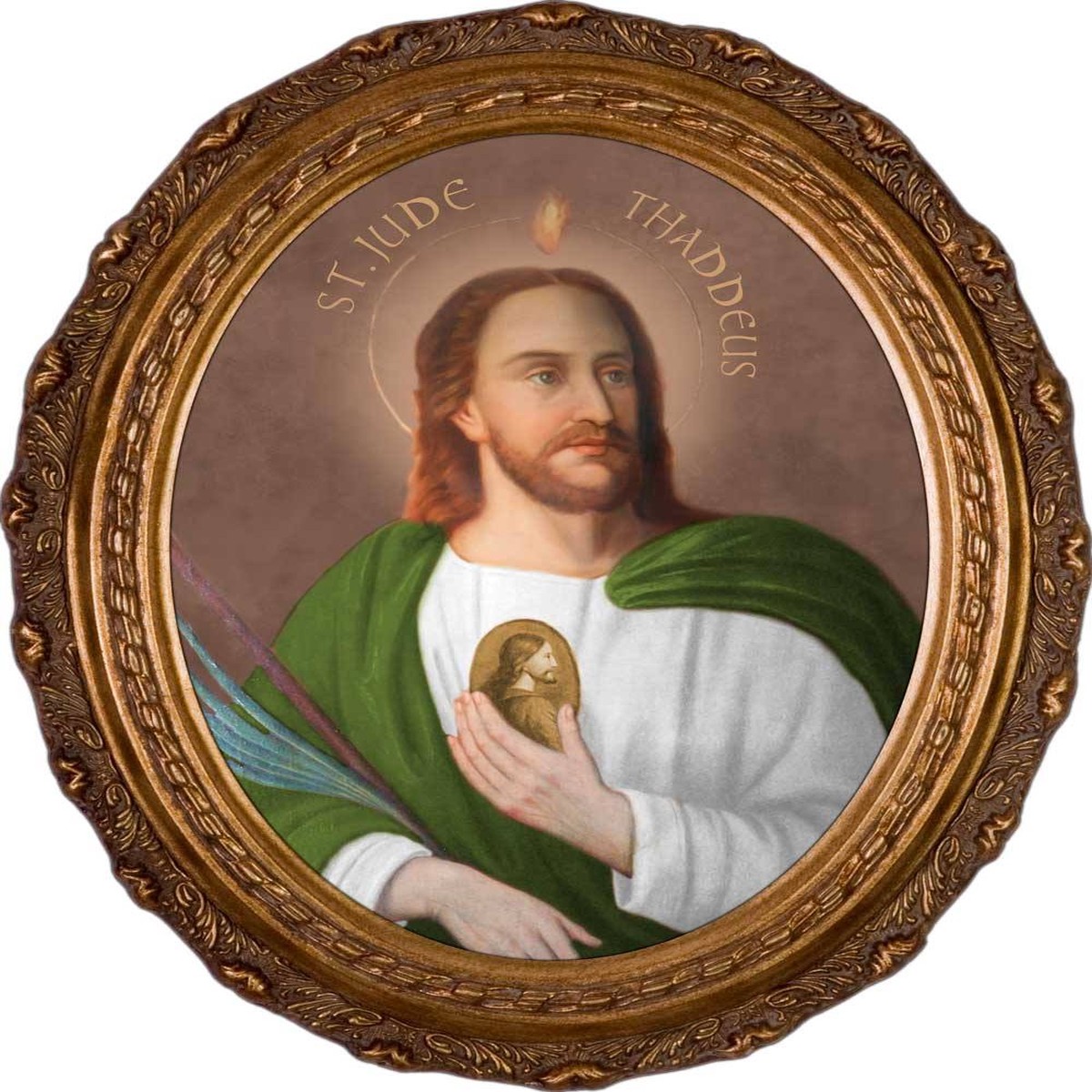 Saint Jude - Oval Framed Canvas