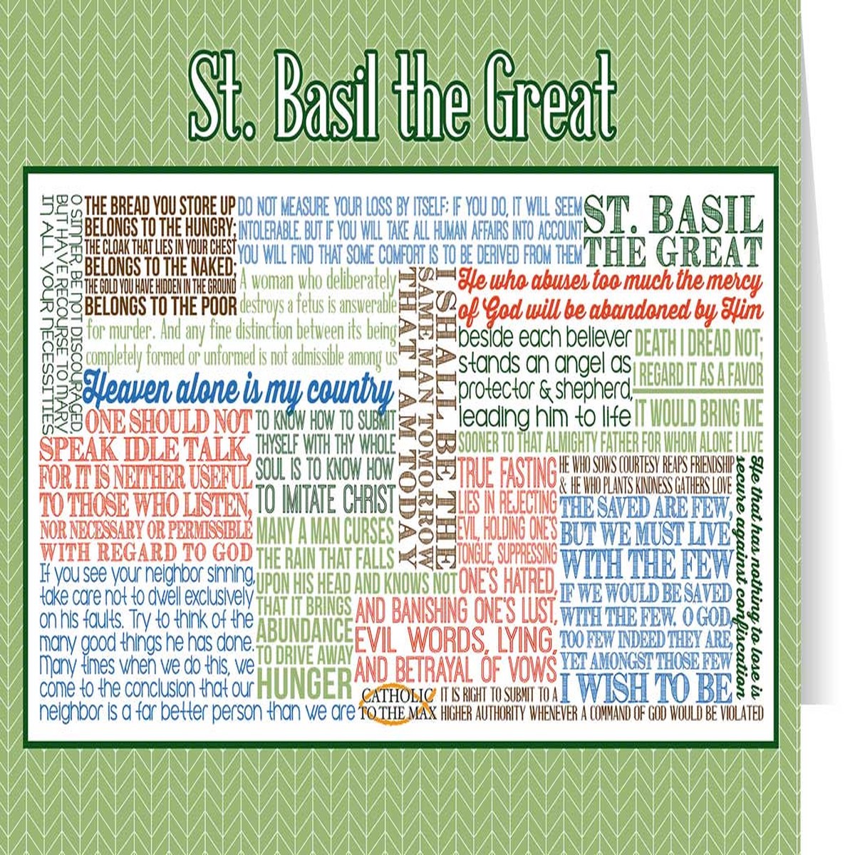 Saint Basil the Great Quote Card