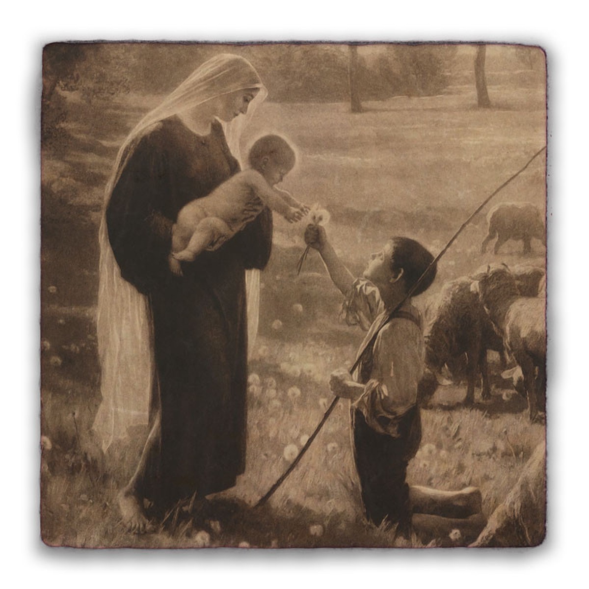Gift of the Shepherd Square Tumbled Stone Tile