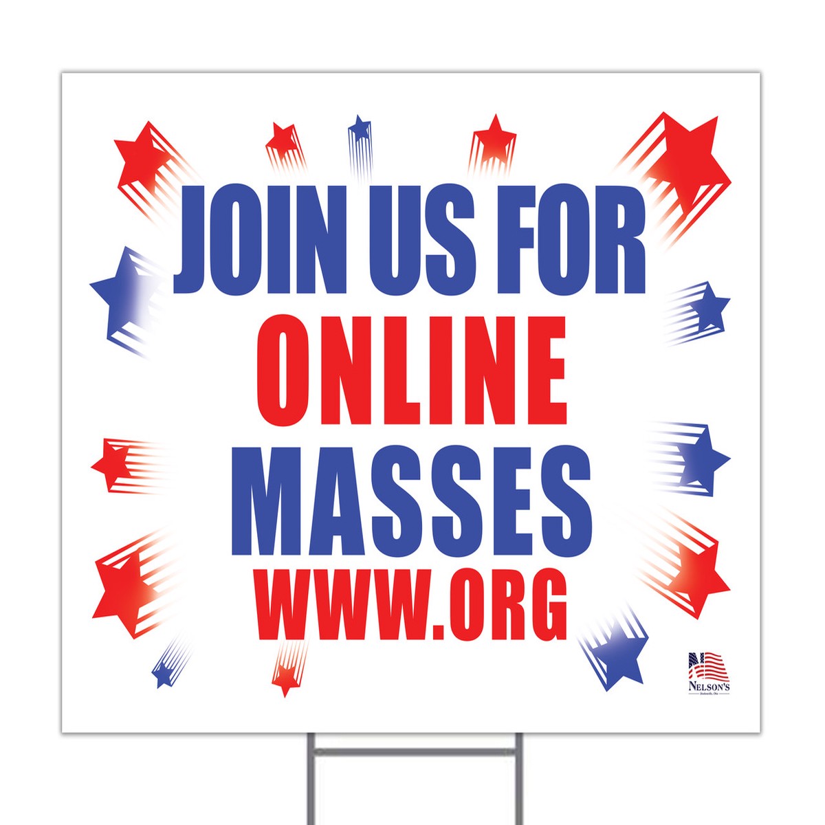 Join us for Online Masses Custom Yard Sign