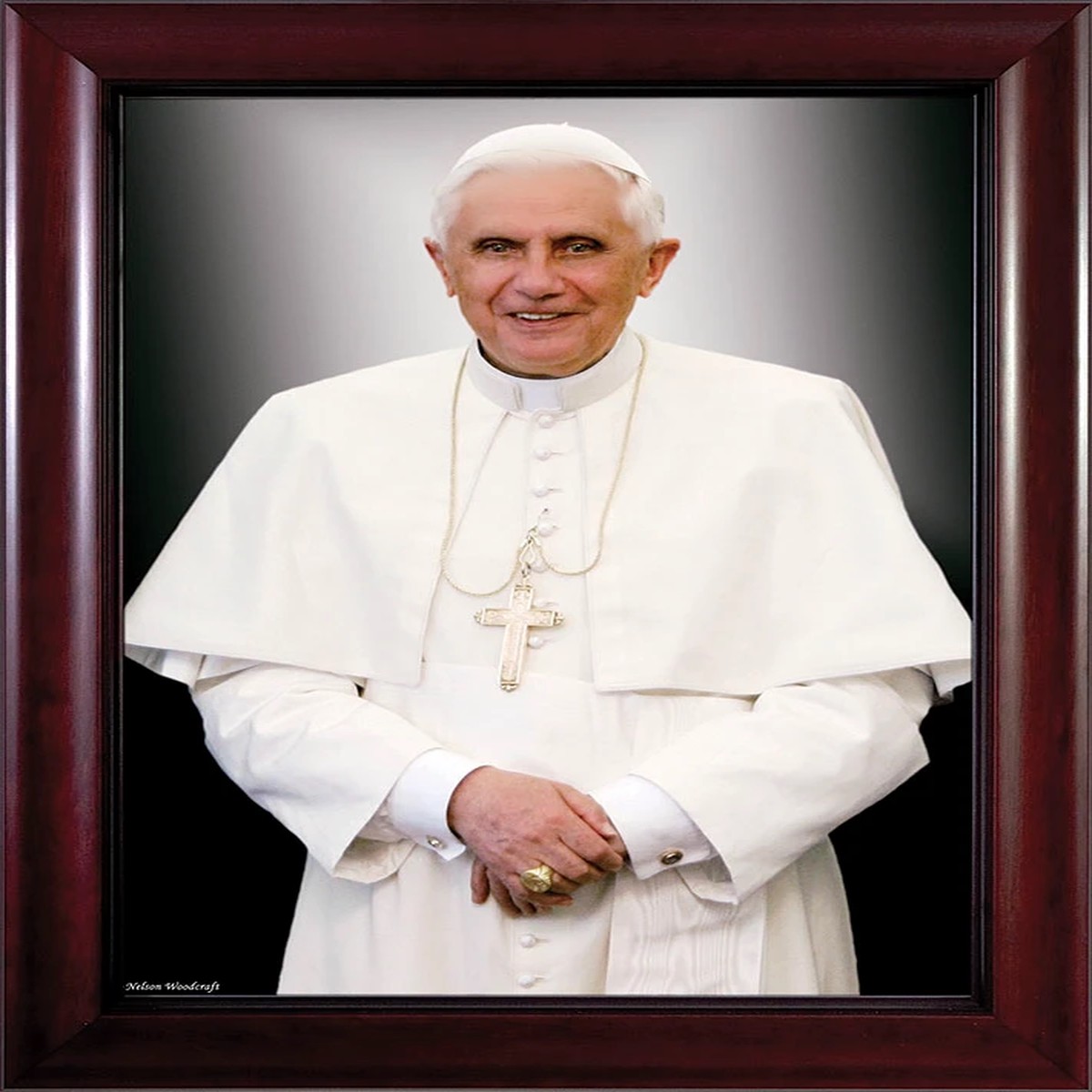 Pope Benedict Formal - Cherry Framed Art